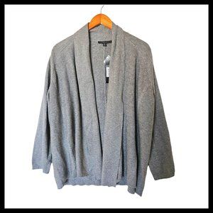 Cyrus Womens Gray Shawl Collar Long Sleeves Draped Open Front Cardigan Plus size